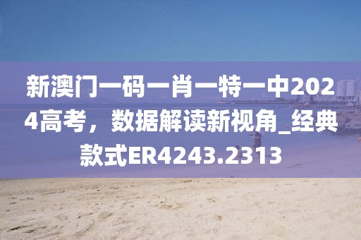 新澳门一码一肖一特一中2024高考，数据解读新视角_经典款式ER4243.2313