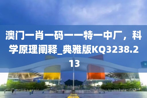 澳门一肖一码一一特一中厂，科学原理阐释_典雅版KQ3238.213