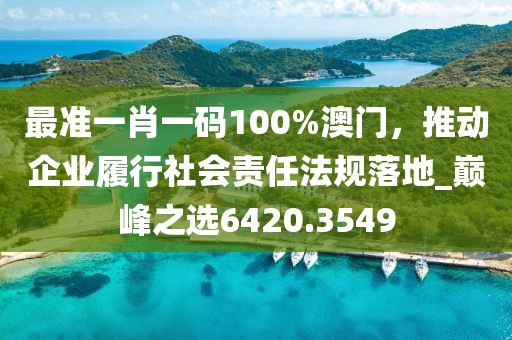 最准一肖一码100%澳门，推动企业履行社会责任法规落地_巅峰之选6420.3549