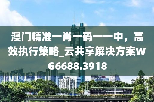 澳门精准一肖一码一一中，高效执行策略_云共享解决方案WG6688.3918
