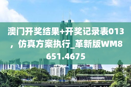 澳门开奖结果+开奖记录表013，仿真方案执行_革新版WM8651.4675