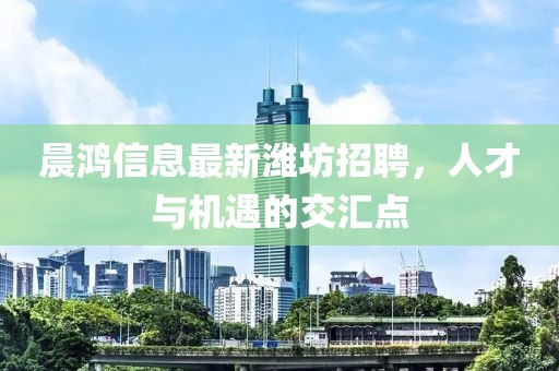 晨鸿信息最新潍坊招聘，人才与机遇的交汇点