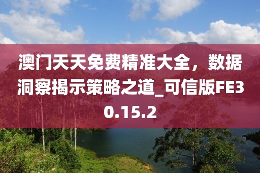 澳门天天免费精准大全，数据洞察揭示策略之道_可信版FE30.15.2