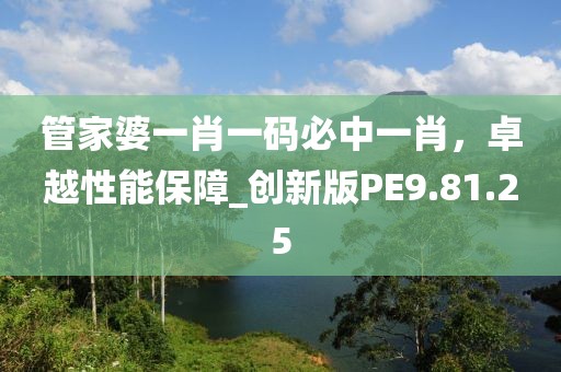 管家婆一肖一码必中一肖，卓越性能保障_创新版PE9.81.25