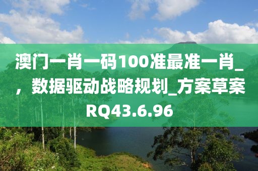 澳门一肖一码100准最准一肖_，数据驱动战略规划_方案草案RQ43.6.96