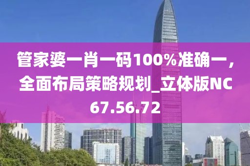 管家婆一肖一码100%准确一，全面布局策略规划_立体版NC67.56.72