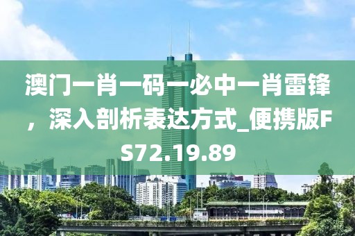 澳门一肖一码一必中一肖雷锋，深入剖析表达方式_便携版FS72.19.89