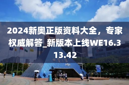 2024新奥正版资料大全，专家权威解答_新版本上线WE16.313.42