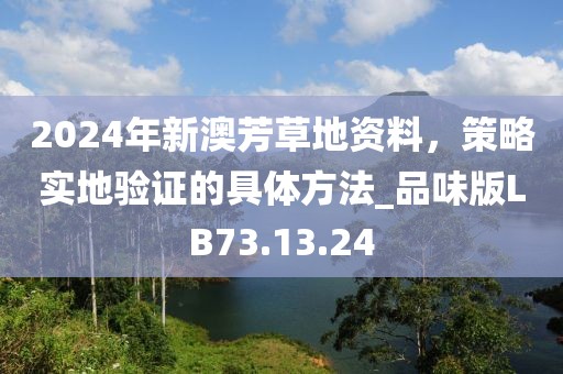 2024年新澳芳草地资料，策略实地验证的具体方法_品味版LB73.13.24