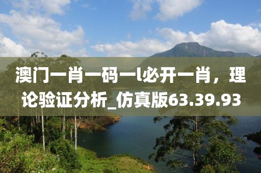 澳门一肖一码一l必开一肖，理论验证分析_仿真版63.39.93