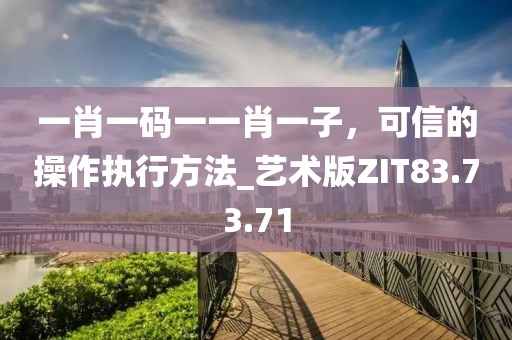 一肖一码一一肖一子，可信的操作执行方法_艺术版ZIT83.73.71