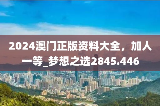 2024澳门正版资料大全，加人一等_梦想之选2845.446