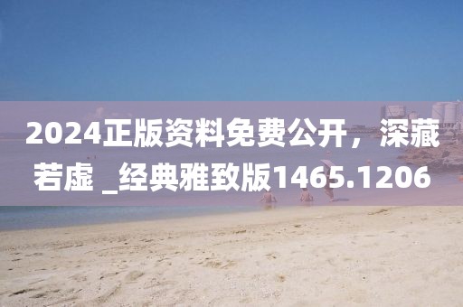 2024正版资料免费公开，深藏若虚 _经典雅致版1465.1206