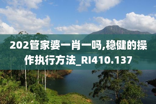 202管家婆一肖一吗,稳健的操作执行方法_RI410.137