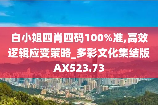 白小姐四肖四码100%准,高效逻辑应变策略_多彩文化集结版AX523.73