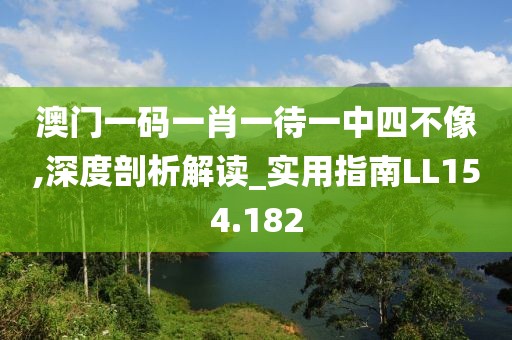 澳门一码一肖一待一中四不像,深度剖析解读_实用指南LL154.182