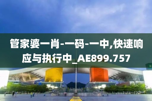 管家婆一肖-一码-一中,快速响应与执行中_AE899.757