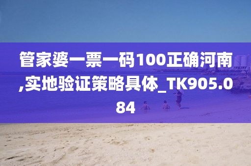 管家婆一票一码100正确河南,实地验证策略具体_TK905.084