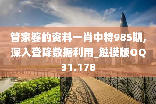 管家婆的资料一肖中特985期,深入登降数据利用_触摸版OQ31.178