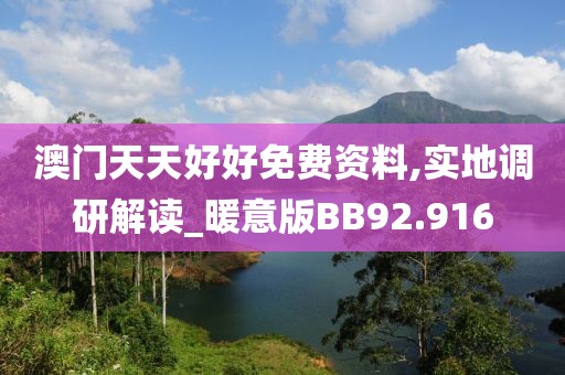 澳门天天好好免费资料,实地调研解读_暖意版BB92.916