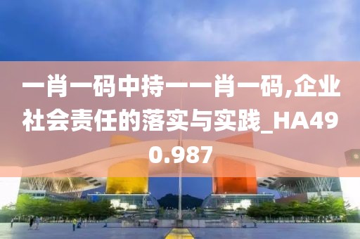一肖一码中持一一肖一码,企业社会责任的落实与实践_HA490.987