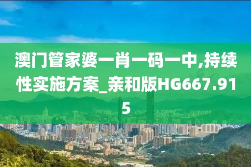 澳门管家婆一肖一码一中,持续性实施方案_亲和版HG667.915