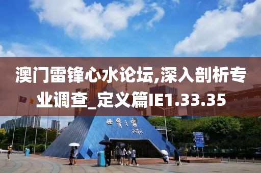 澳门雷锋心水论坛,深入剖析专业调查_定义篇IE1.33.35