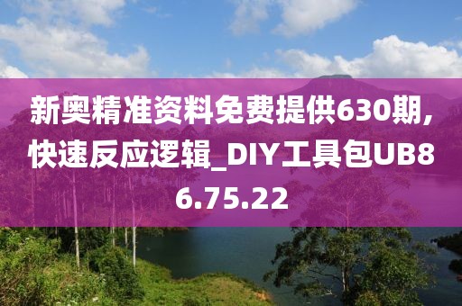 新奥精准资料免费提供630期,快速反应逻辑_DIY工具包UB86.75.22