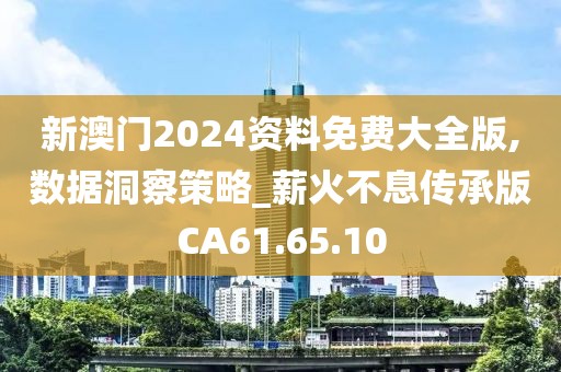 新澳门2024资料免费大全版,数据洞察策略_薪火不息传承版CA61.65.10