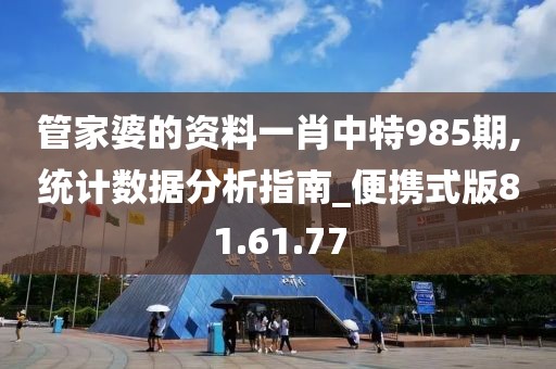 管家婆的资料一肖中特985期,统计数据分析指南_便携式版81.61.77
