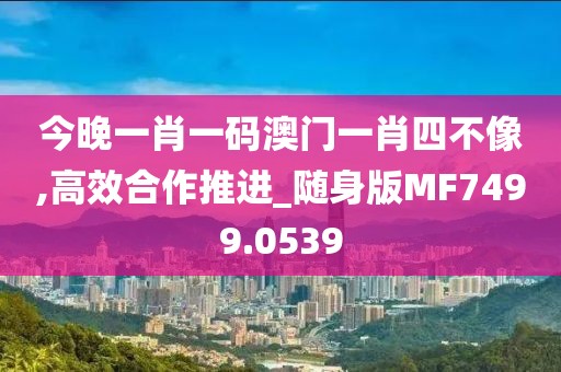 今晚一肖一码澳门一肖四不像,高效合作推进_随身版MF7499.0539