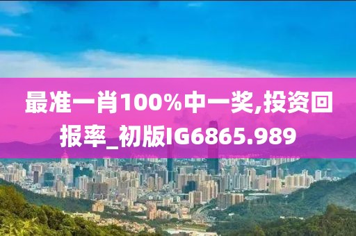 最准一肖100%中一奖,投资回报率_初版IG6865.989