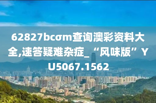 62827bcσm查询澳彩资料大全,速答疑难杂症_“风味版”YU5067.1562
