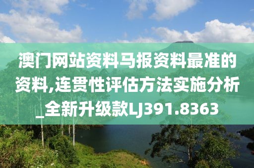 澳门网站资料马报资料最准的资料,连贯性评估方法实施分析_全新升级款LJ391.8363