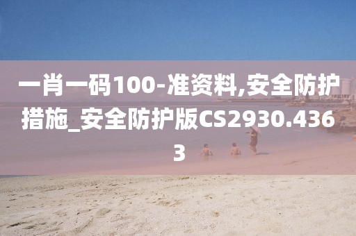 一肖一码100-准资料,安全防护措施_安全防护版CS2930.4363