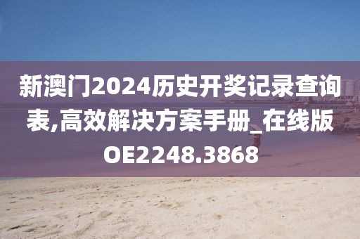 新澳门2024历史开奖记录查询表,高效解决方案手册_在线版OE2248.3868