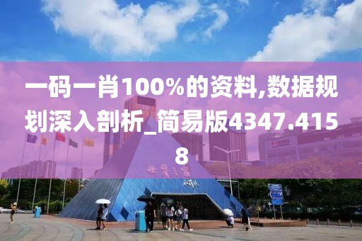 一码一肖100%的资料,数据规划深入剖析_简易版4347.4158