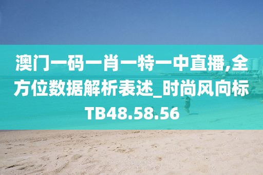 澳门一码一肖一特一中直播,全方位数据解析表述_时尚风向标TB48.58.56