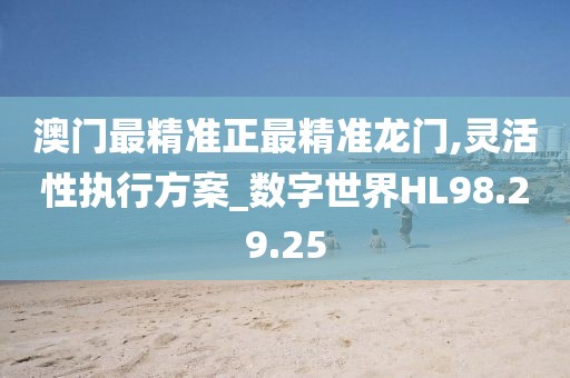 澳门最精准正最精准龙门,灵活性执行方案_数字世界HL98.29.25