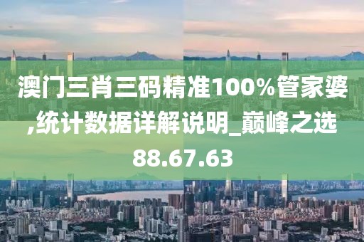 澳门三肖三码精准100%管家婆,统计数据详解说明_巅峰之选88.67.63