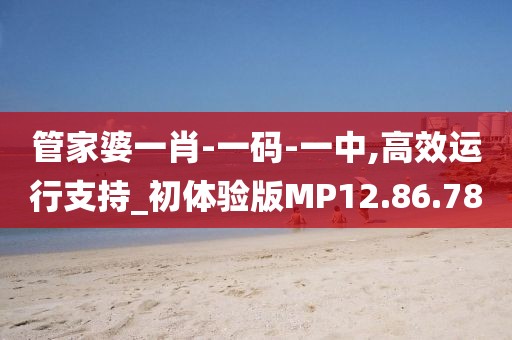 管家婆一肖-一码-一中,高效运行支持_初体验版MP12.86.78