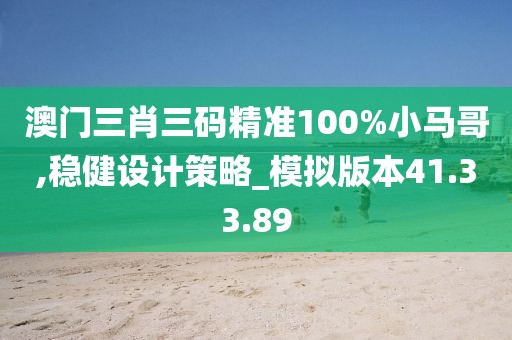 澳门三肖三码精准100%小马哥,稳健设计策略_模拟版本41.33.89