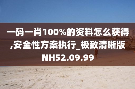 一码一肖100%的资料怎么获得,安全性方案执行_极致清晰版NH52.09.99
