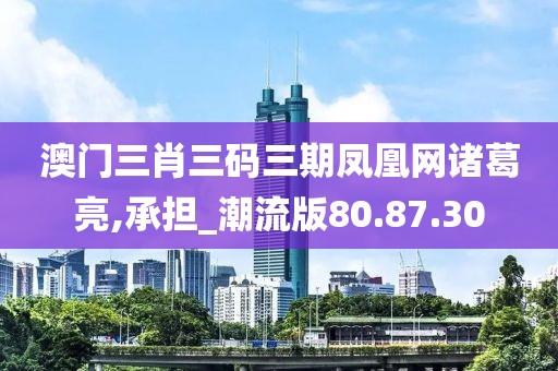 澳门三肖三码三期凤凰网诸葛亮,承担_潮流版80.87.30