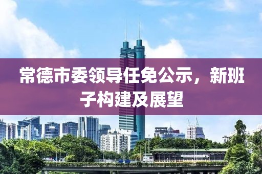 常德市委领导任免公示，新班子构建及展望