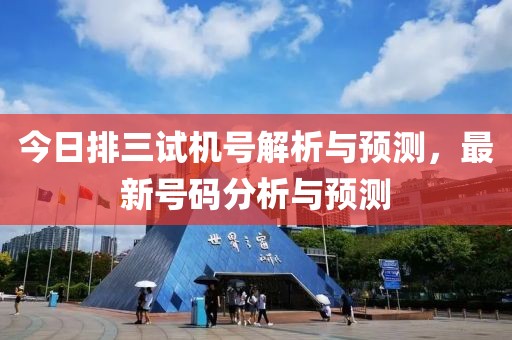今日排三试机号解析与预测，最新号码分析与预测