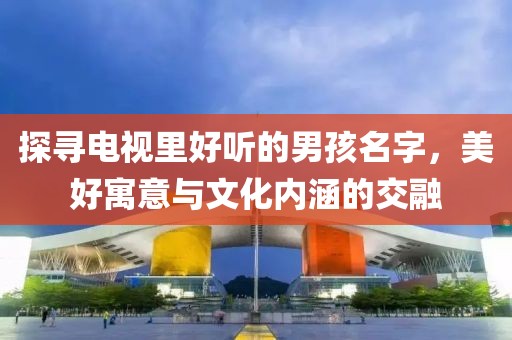 探寻电视里好听的男孩名字，美好寓意与文化内涵的交融