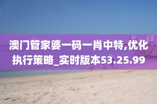澳门管家婆一码一肖中特,优化执行策略_实时版本53.25.99