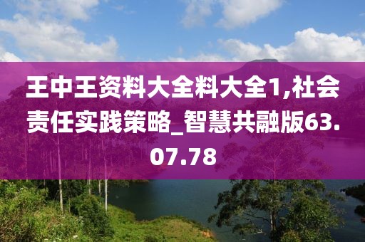 王中王资料大全料大全1,社会责任实践策略_智慧共融版63.07.78
