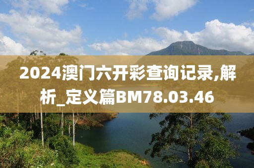 2024澳门六开彩查询记录,解析_定义篇BM78.03.46